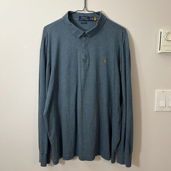 Polo Ralph Lauren Logo-Embroidered Classic Fit Long-Sleeve Shirt Men's XL Preppy - Picture 2 of 10